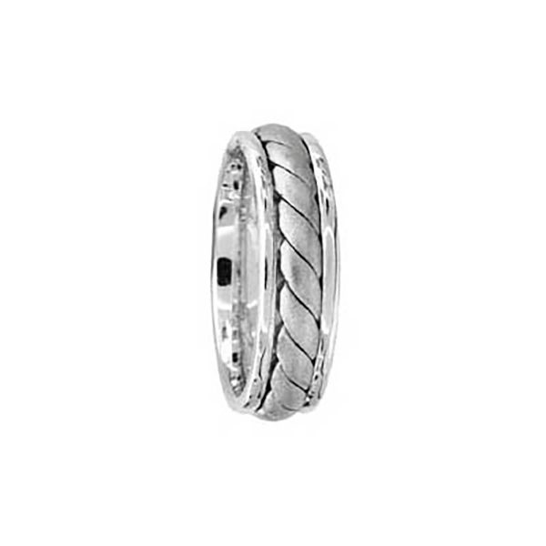 Men's Celtic Hand Braided Ring in 9ct White Gold