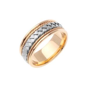 Men's Celtic Hand Woven Ring in 9ct Two-Tone Gold