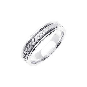 Men's Celtic Hand Woven Ring in 9ct White Gold