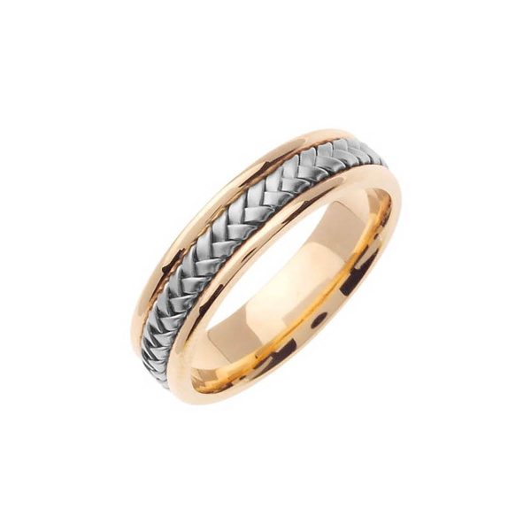 Men's Celtic Hand Braided Ring in 9ct Two-Tone Gold