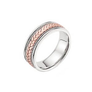 Men's Celtic Ring in 9ct Two-Tone White Gold