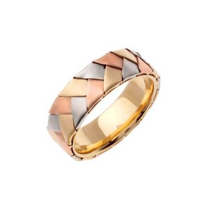 Men's Celtic Ring in 9ct Three-Tone Gold