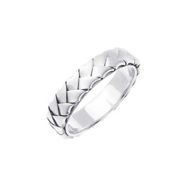 Men's Celtic Hand Braided Ring in 9ct White Gold