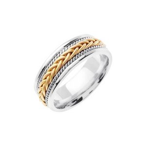 Men's Celtic Ring in 9ct Two-Tone White Gold