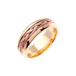 Men's Celtic Hand Braided Ring in 9ct Two-Tone Gold