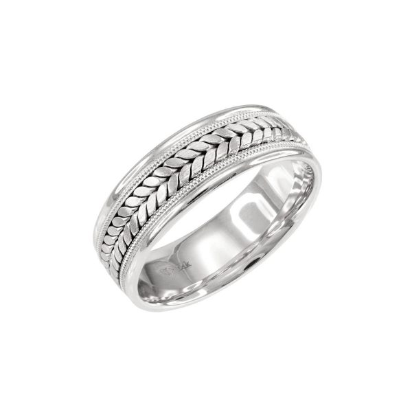 Men's Celtic Braided Ring in 9ct White Gold