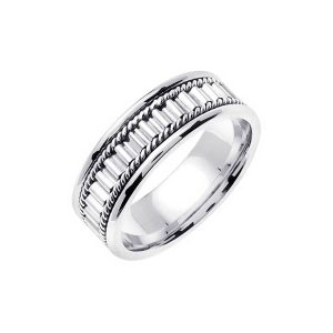 Hand Braided Wedding Ring in 9ct White Gold