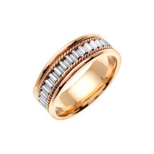 Hand Braided Wedding Ring in 9ct Two-Tone Gold