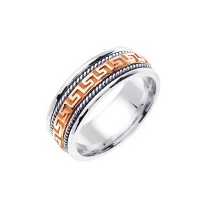 Men's Celtic Ring in 9ct Two-Tone White Gold