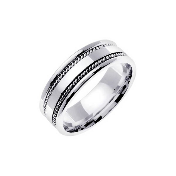 Hand Braided Wedding Ring in 9ct White Gold