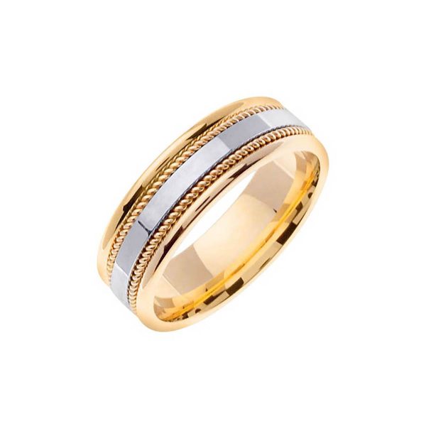 Hand Braided Wedding Ring in 9ct Two-Tone Gold