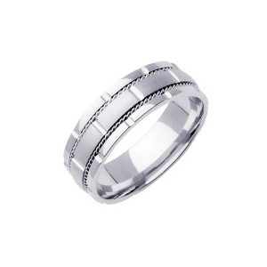 Hand Braided Wedding Ring in 9ct White Gold