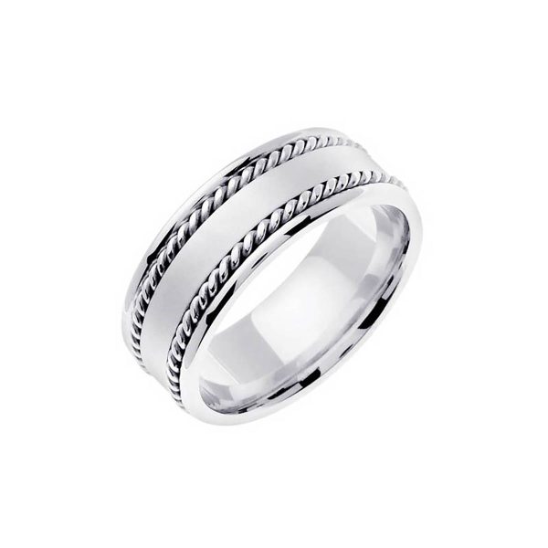 Hand Braided Wedding Ring in 9ct White Gold