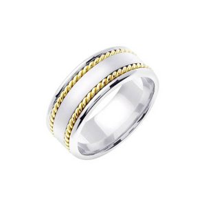 Wedding Ring in 9ct Two-Tone White Gold