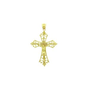 Agape Cross Pendant Necklace in 9ct Gold