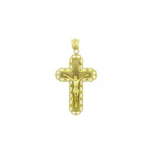 Belief Crucifix Pendant Necklace in 9ct Gold