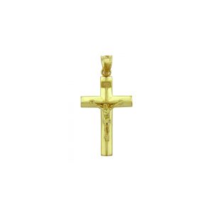 3D Crucifix Pendant Necklace in 9ct Gold