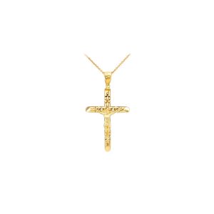 Love Cross Pendant Necklace in 9ct Gold