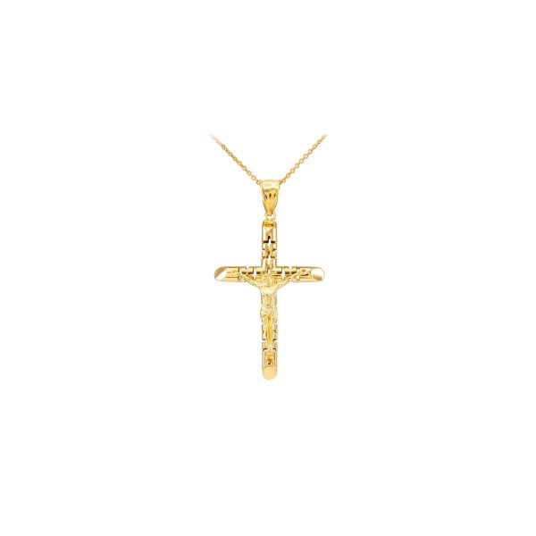 Love Cross Pendant Necklace in 9ct Gold