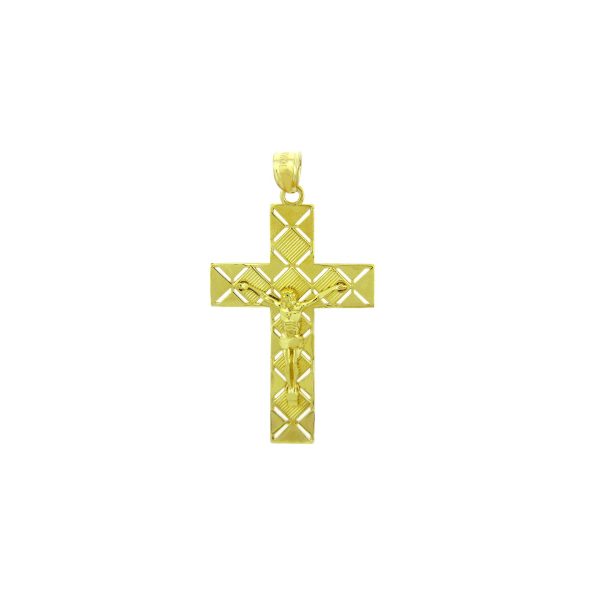 Men's Power Cross Pendant Necklace in 9ct Gold