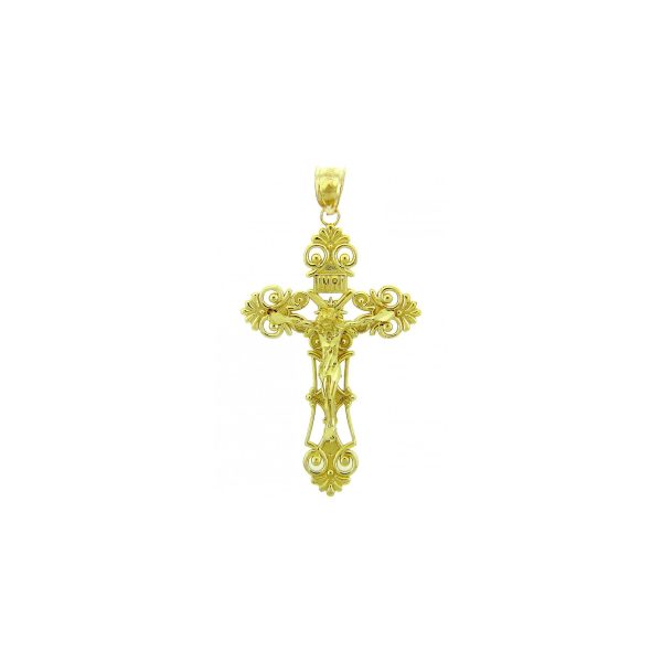 Men's Savior Cross Pendant Necklace in 9ct Gold