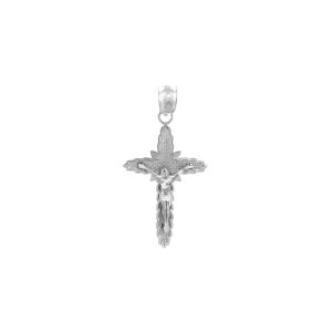 Son Cross Pendant Necklace in 9ct White Gold