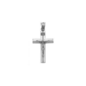 3D Crucifix Pendant Necklace in Sterling Silver