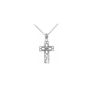 Beauty Cross Pendant Necklace in Sterling Silver