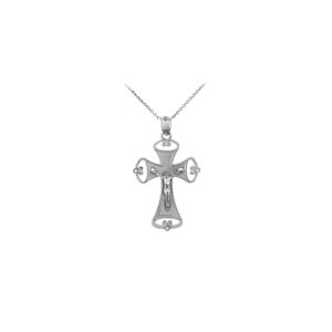 Trinity Cross Pendant Necklace in Sterling Silver