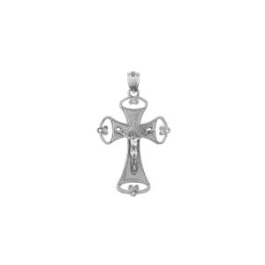 Trinity Cross Pendant Necklace in 9ct White Gold