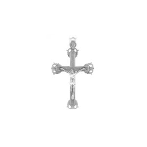 Blessed Cross Pendant Necklace in 9ct White Gold