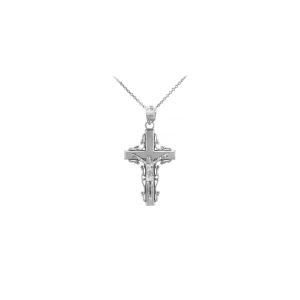 Triumph Cross Pendant Necklace in Sterling Silver