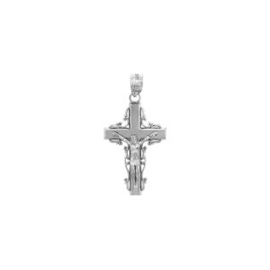 Triumph Cross Pendant Necklace in 9ct White Gold