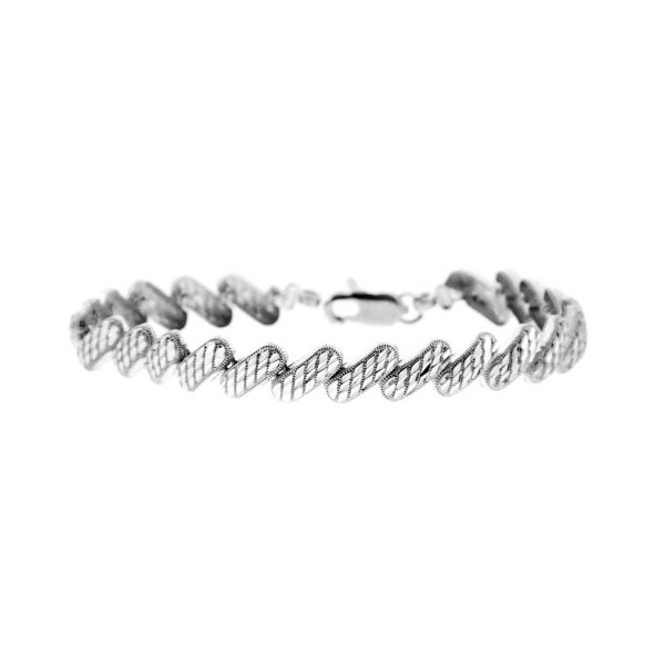 Diagonal Bracelet in 9ct White Gold