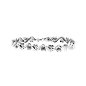 Mini Hearts Bracelet in 9ct White Gold