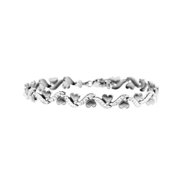 Mini Hearts Bracelet in 9ct White Gold