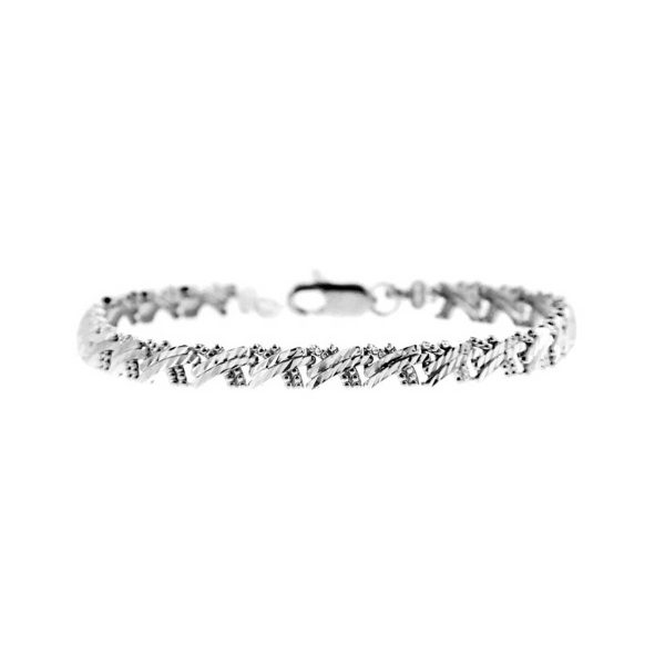 Statement Criss Cross Bracelet in 9ct White Gold