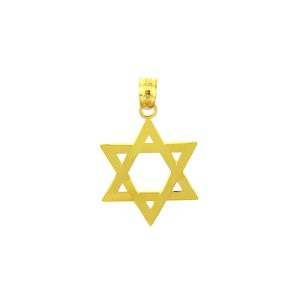 Men's Classic Star of David Pendant Necklace in 9ct Gold