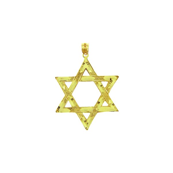 Men's Large Star of David Pendant Necklace in 9ct Gold