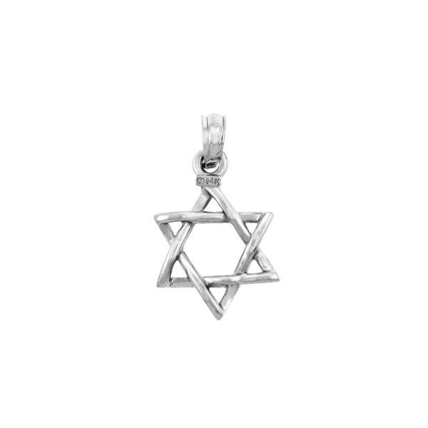 Men's Star of David Pendant Necklace in 9ct White Gold