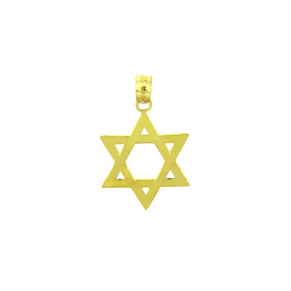 Men's Smooth Star of David Pendant Necklace in 9ct Gold