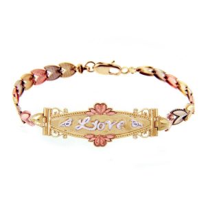 Precision Cut Lots of Love Bracelet in 9ct Gold