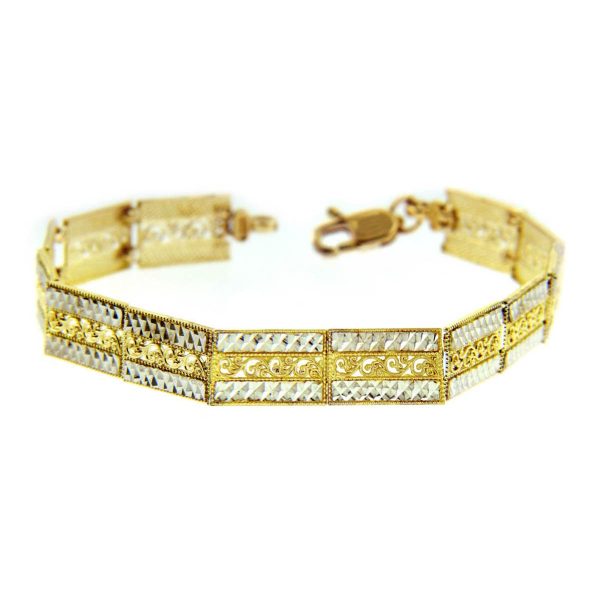 Link Bracelet in 9ct Two-Tone Gold