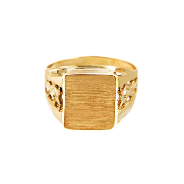 Men's Platform Signet Ring in 9ct Gold