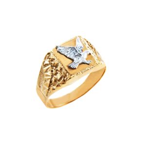 Men's Eagle Ring in 9ct Two-Tone Gold