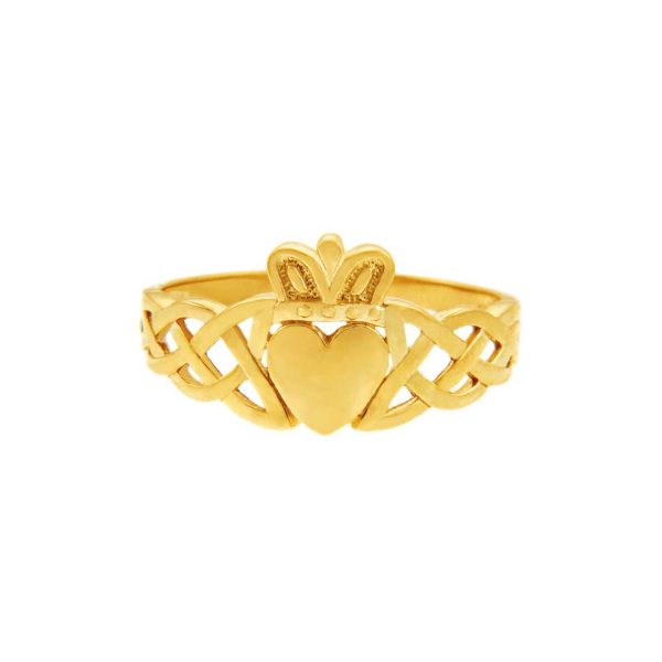 Men's Claddagh Variation Trinity Band Ring in 9ct Gold