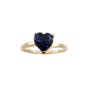 Amethyst Heart Ring in 9ct Gold