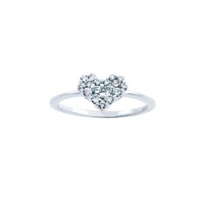 Diamond Heart Ring in 9ct White Gold