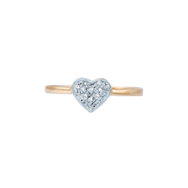 Diamond Heart Ring in 9ct Two-Tone Gold