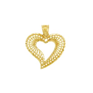 Spiral Heart Pendant Necklace in 9ct Gold